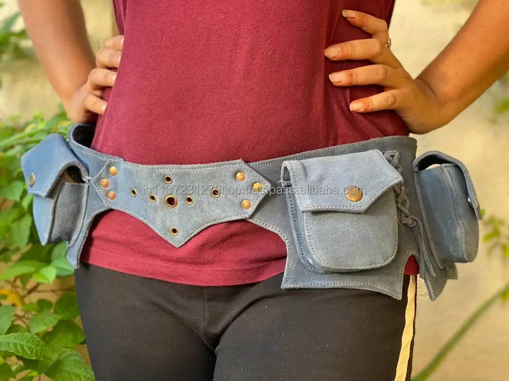 Suede Leather Hip Bag Waist Pocket Belts Leather Stylish Fanny Pack