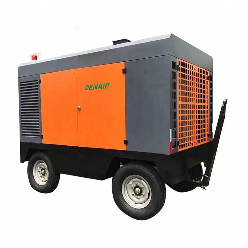 385 Cfm Portable Diesel Screw Air Compressor for Rock Drill and Road