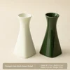 Jarrón trompeta [Verde oscuro+Beige]