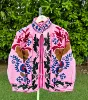 Baby Pink with Black, Royal Blue, Burgundy  Mustard Embroidery