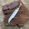 Carbon Steel, Stacke Leather & Turquoise Stone