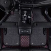 Black with red quilting and black PVC coil mat