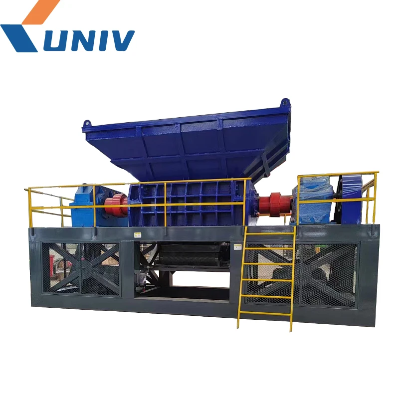 Automatic Univ Two-Shaft PP/PE Film Shredder for Plastic Recycling HDPE Plastic Scrap Metal Crushers