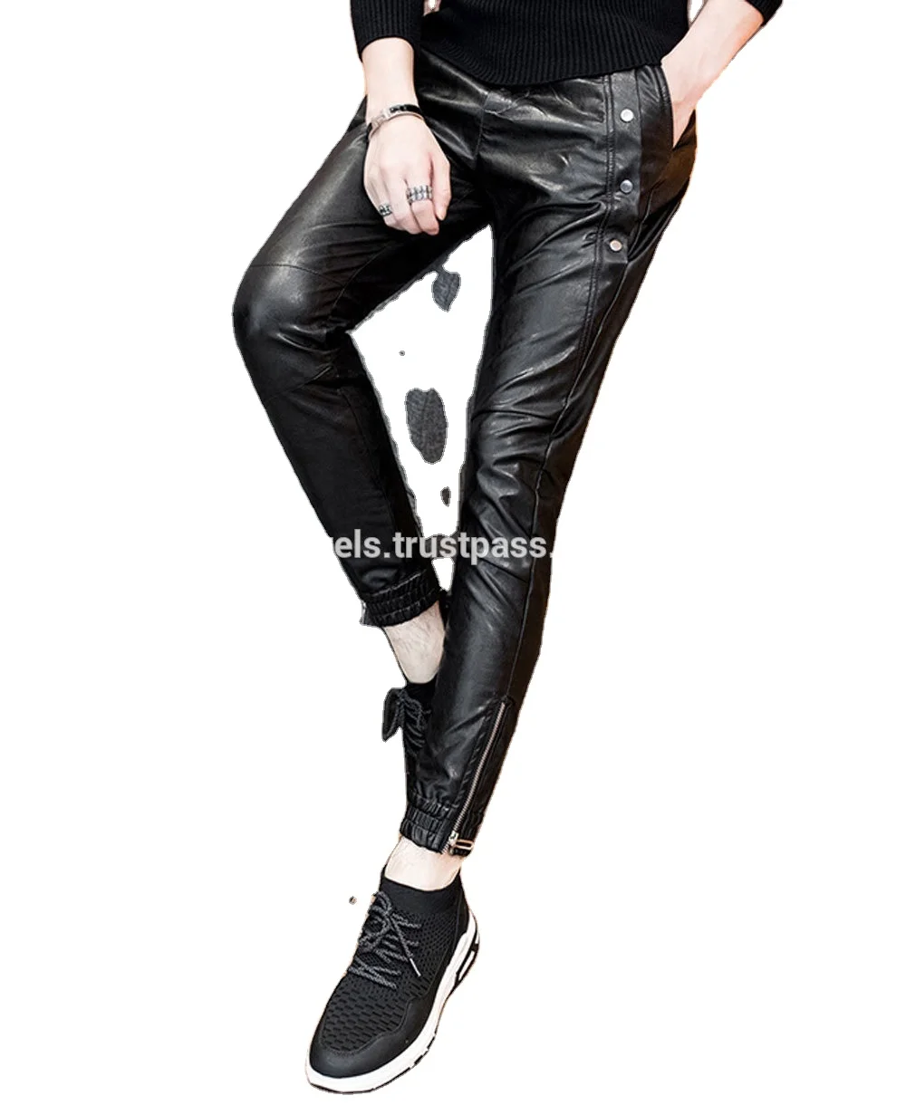 designer leather pants mens