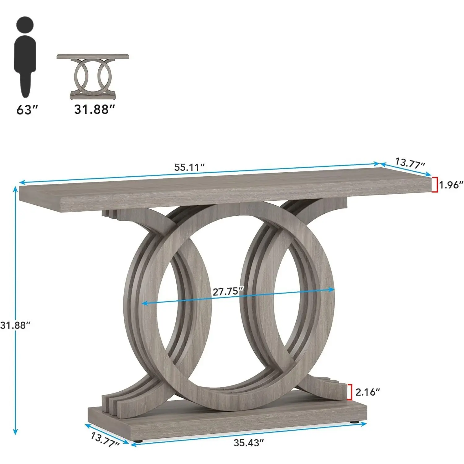 Elvarenae Celene Sculpted Console Table — product detail