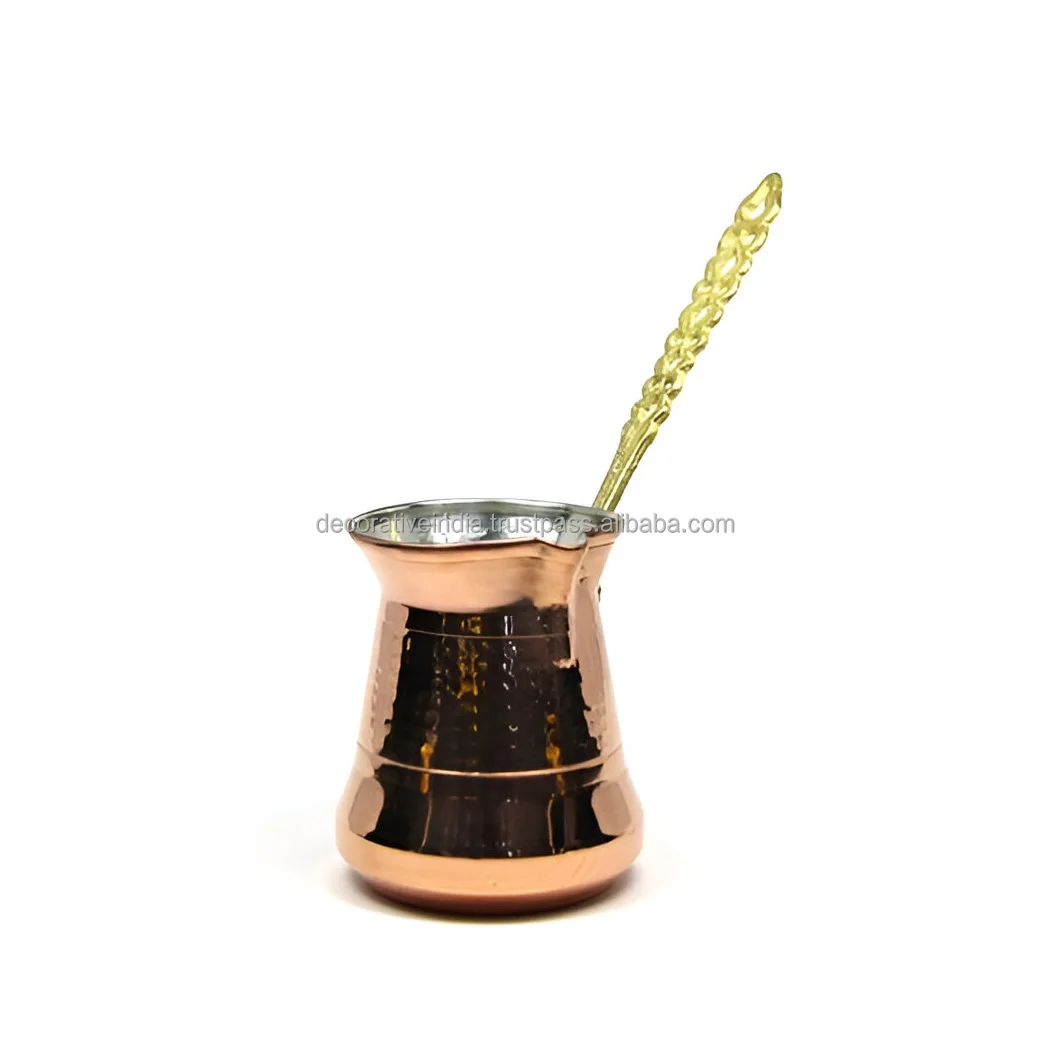 Turkish Greek Brass Coffee Pot Cezve With Wooden Handle Tea Making Pot ...