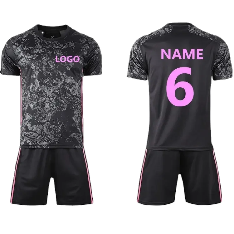 Custom Made Soccer Uniform Set World Club Team Football Jerseys Black Gold  Add Your Logo Football Training Kits - Buy Custom Made Soccer Uniform