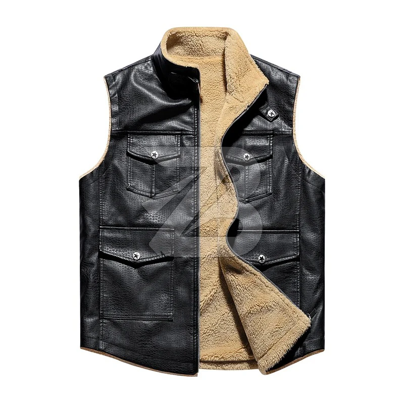 Autumn Winter Collection Plush Thickened Men Warm Vest Comfortable Breathable Fashionable Versatile Top horse leather jackets