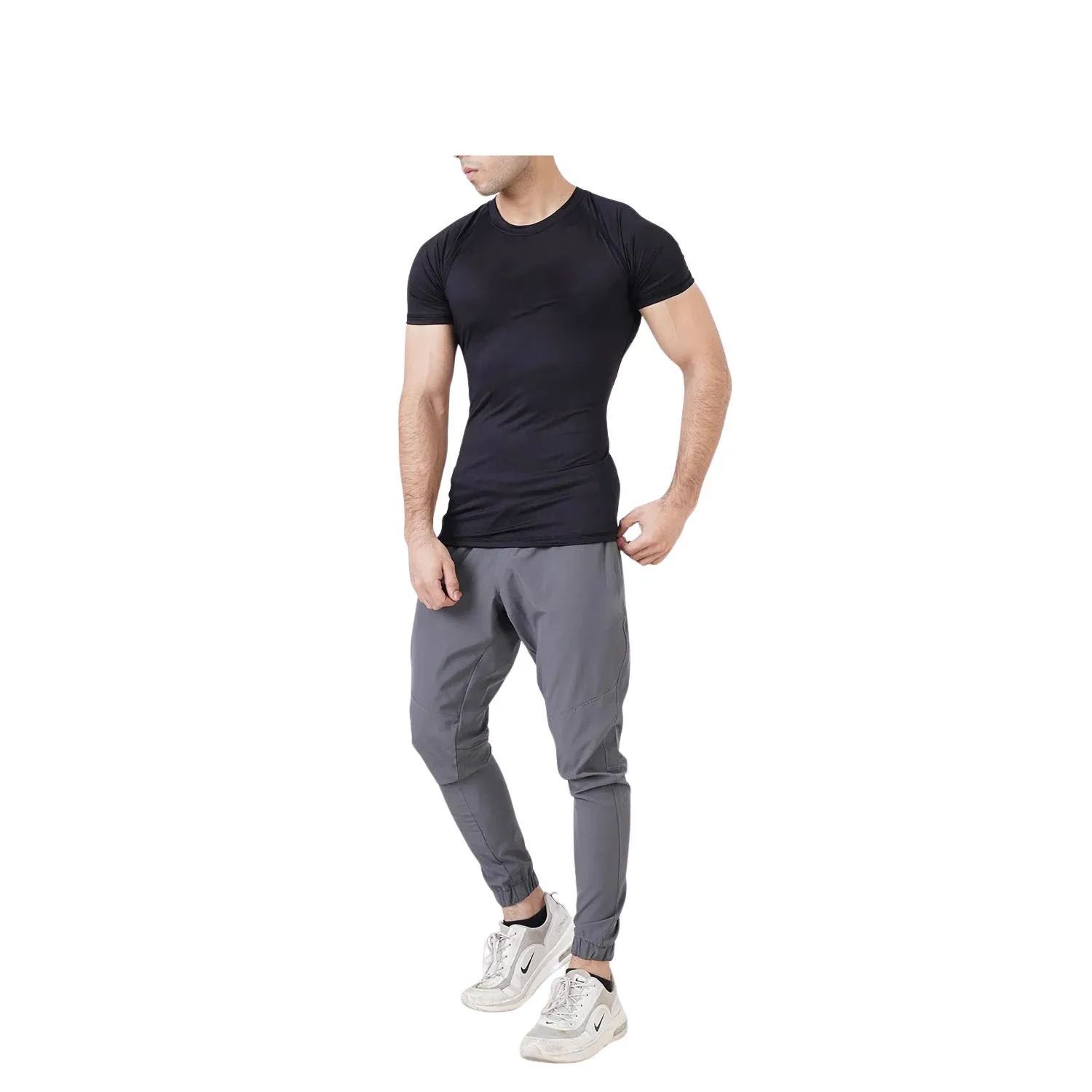Custom Men's Sleeveless Compression Shirt Quick Dry Rash Guard Top and Shorts Durable Wading Running Workout Activewear