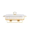 White Marble pattern gold rim