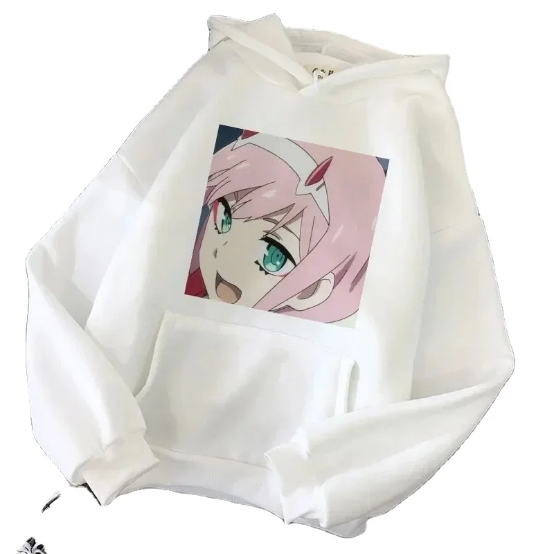 2024 Good Quality Custom logo Anime Hoodies Zero TWO Beautiful Girl Print Women Streetwear Loose Hip Hop Hooded Sweatshirt