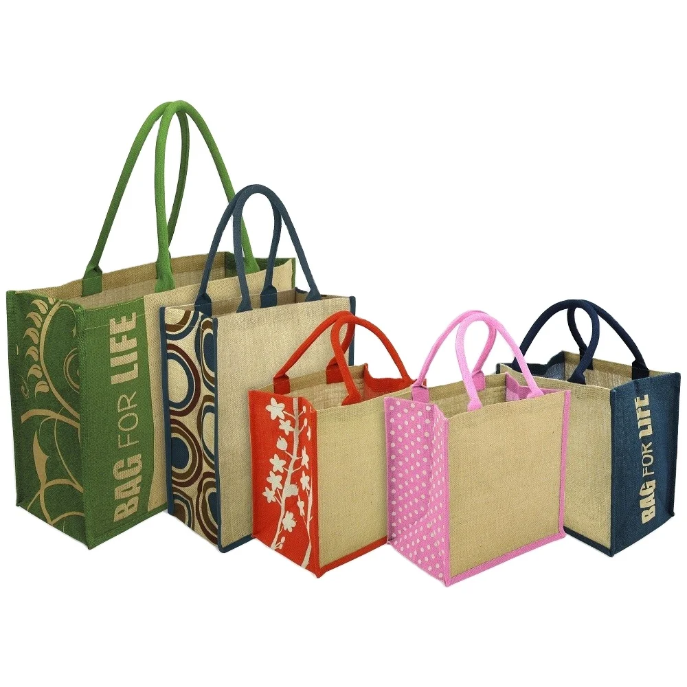 Amazon.com: Bolsas de yute bolsa reutilizables Burlap Totes con Asas y De  Algodón Forro Interior playa, piscina, Compras : Hogar y Cocina