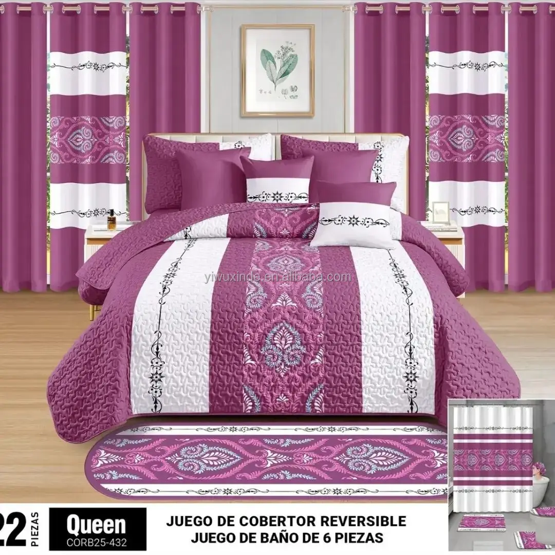 High Quality King Size 24 Pcs Quilt Cover Bedding Set With Matching