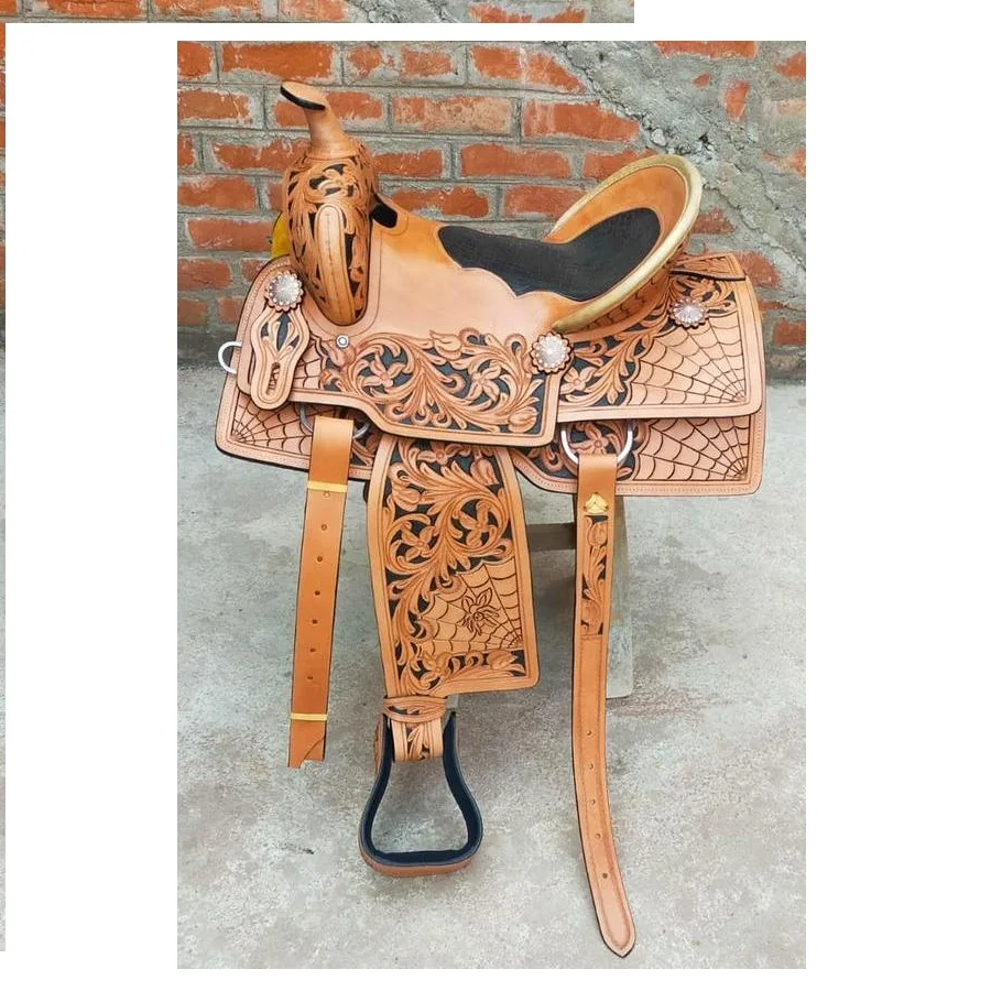 Best Quality Western Horse Saddles,Horse Genuine Leather Saddle Folding