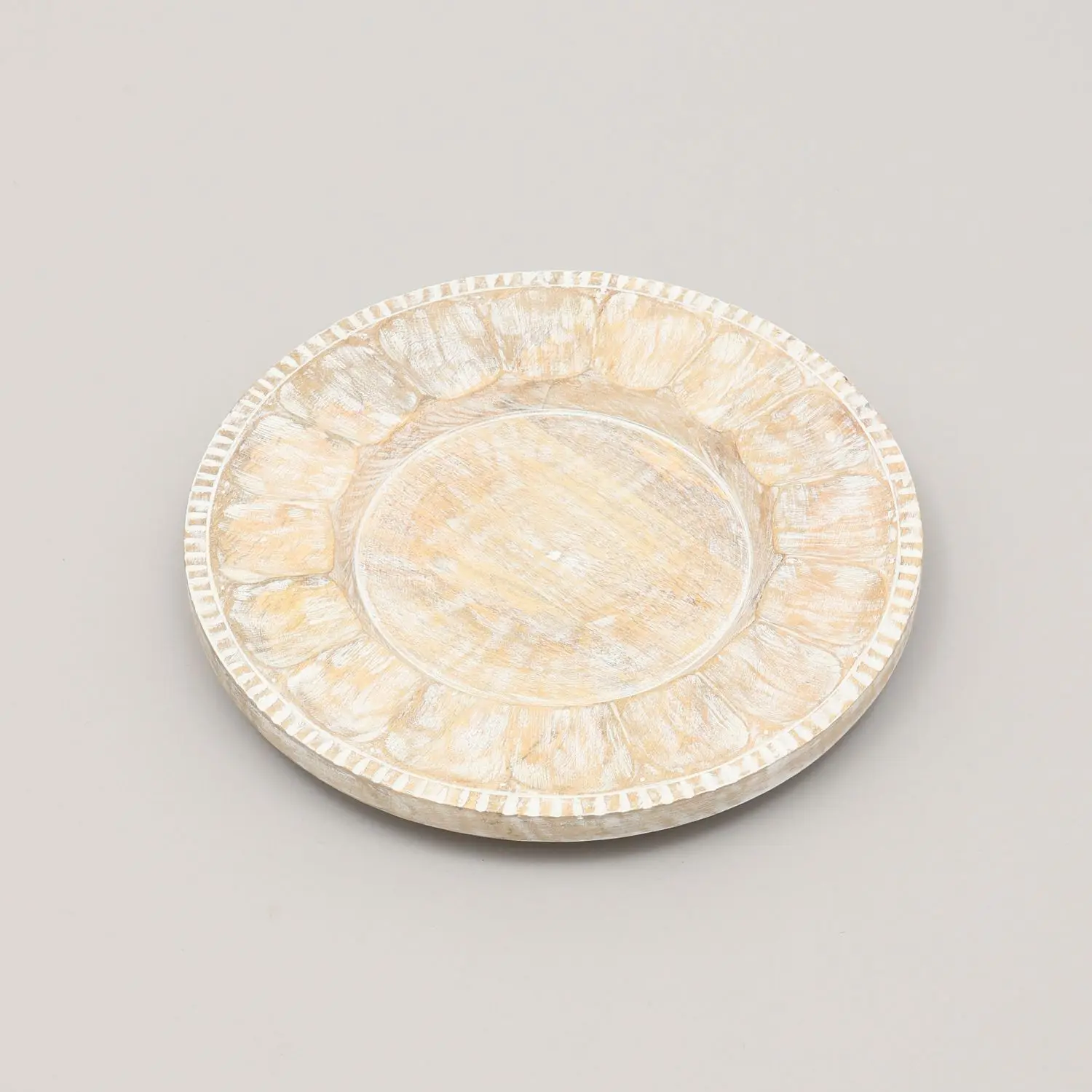 Handcrafted 13" Wood Charger Plate Artisan Wooden Dining Placemat Tableware for Party Decorations - Image 2