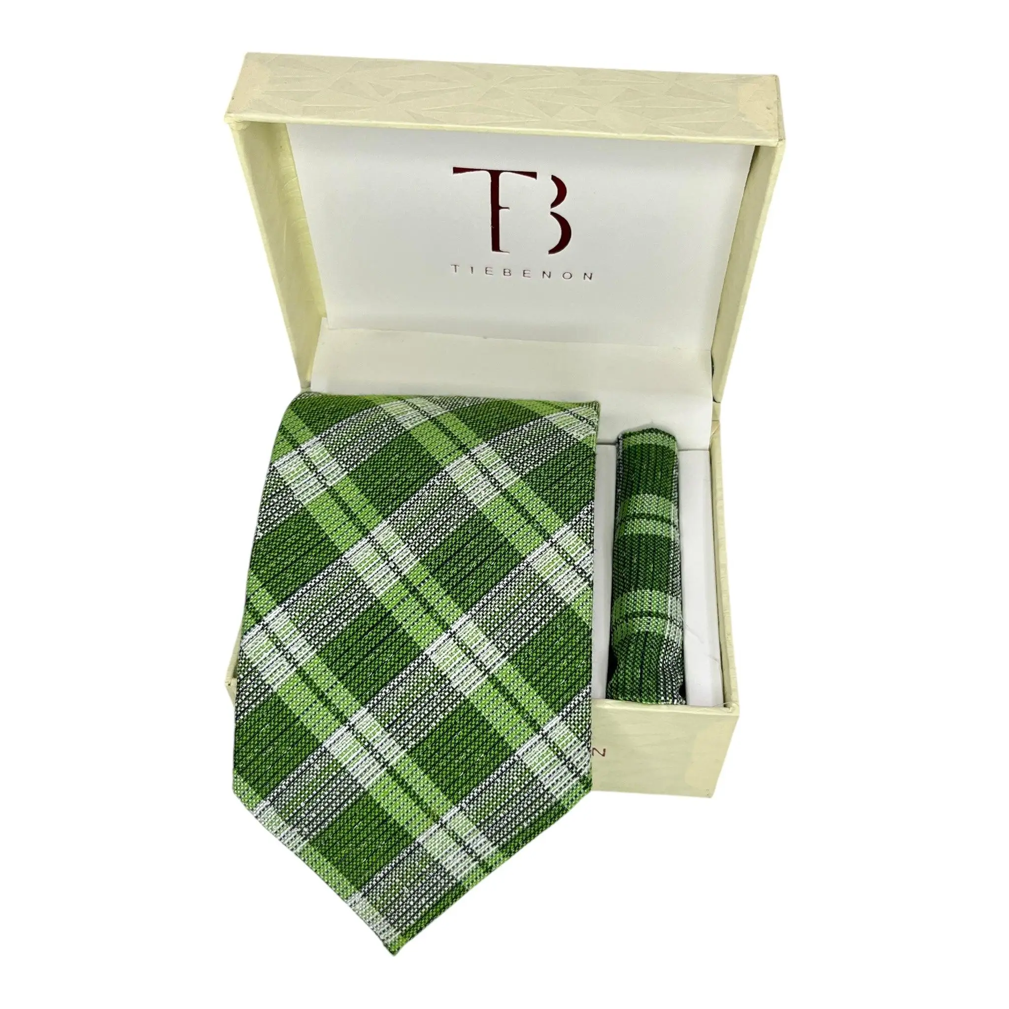 Tie Benon Multi-Color Tartan Plaided Broad Cashmere Tie and Pocket Square Combo