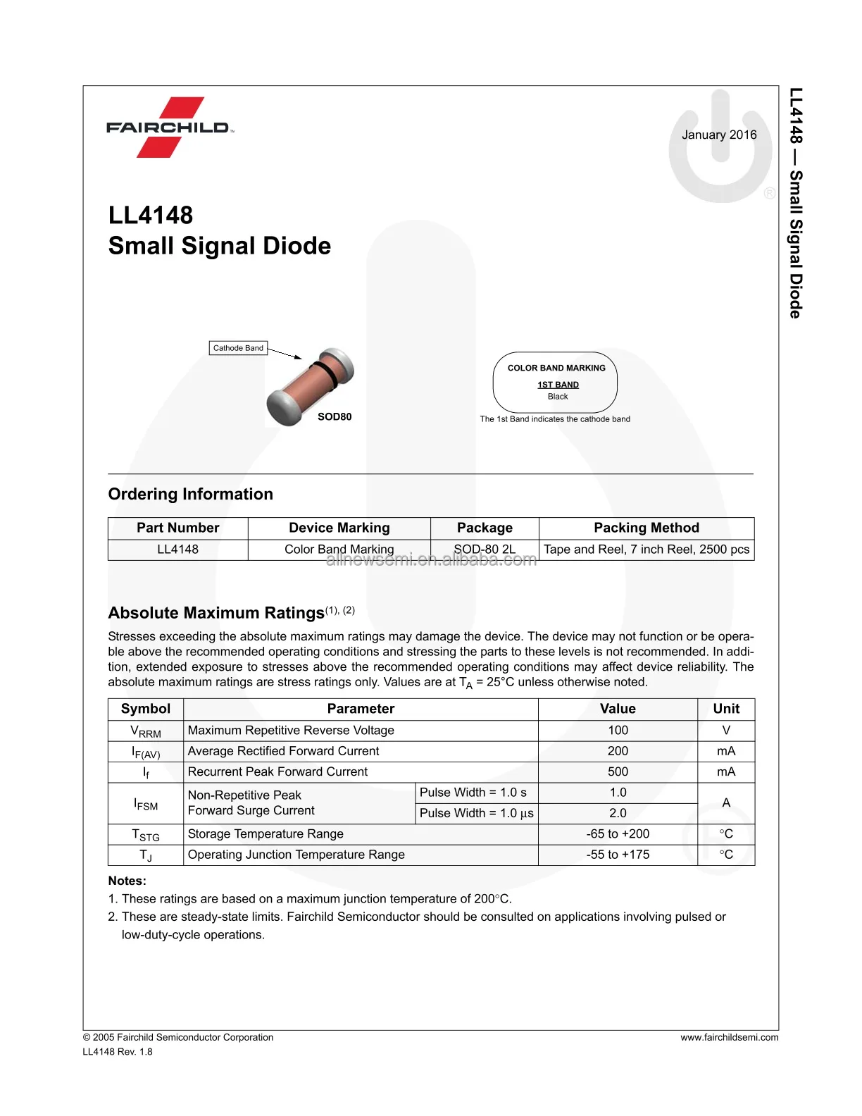 You can contact me for the best price Original LL4148 Rectifiers Single Diode 100 V 200mA Surface Mount SOD-80 Hot sale Original