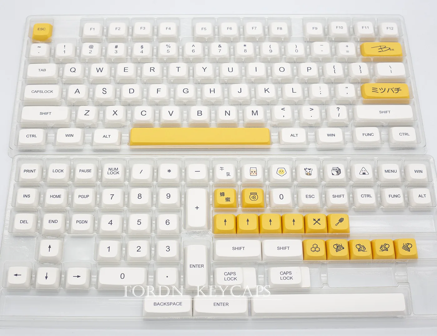 140キー ハニーミルク PBTキーキャップセット メカニカルキーボード用