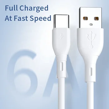 Super Low Price A26-T 6A 0.9M PVC Type C Fast Charging USB Data Cable for Samsung Mobile Phones Custom Plastic Data Line Charger