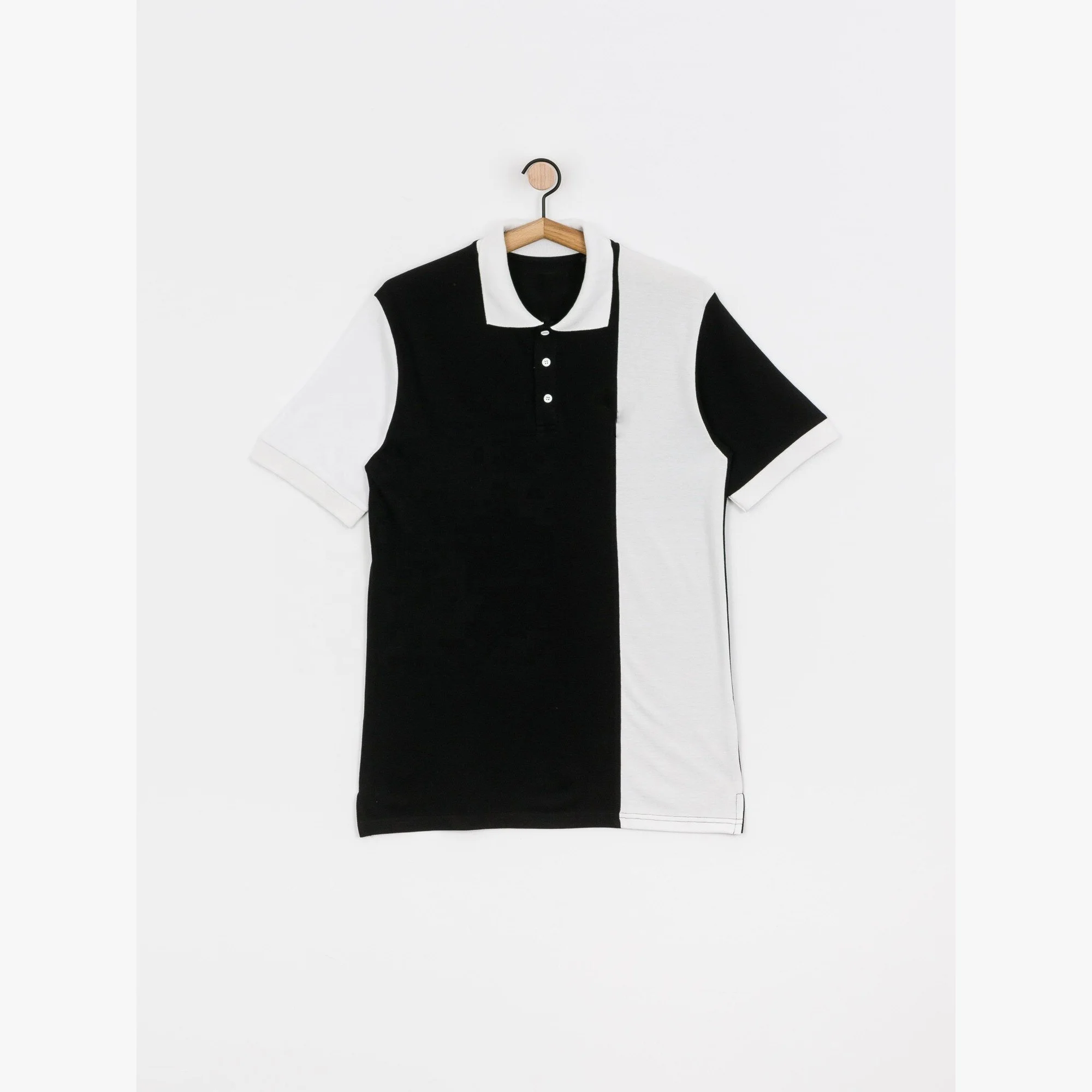 Source two tone half and half split color polo t shirt men Embroidered logo  on m.