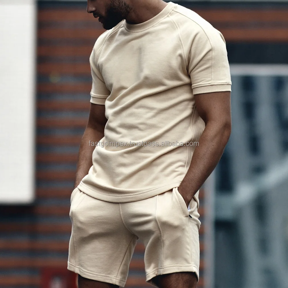 New Arrival Sports Wear Men Summer Shorts Set T Shirts Sweat Shorts