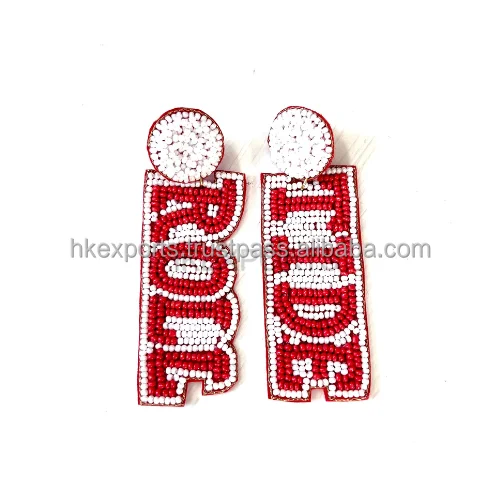 University Of Alabama Roll Tide Beaded Earrings Great Gift For Fans