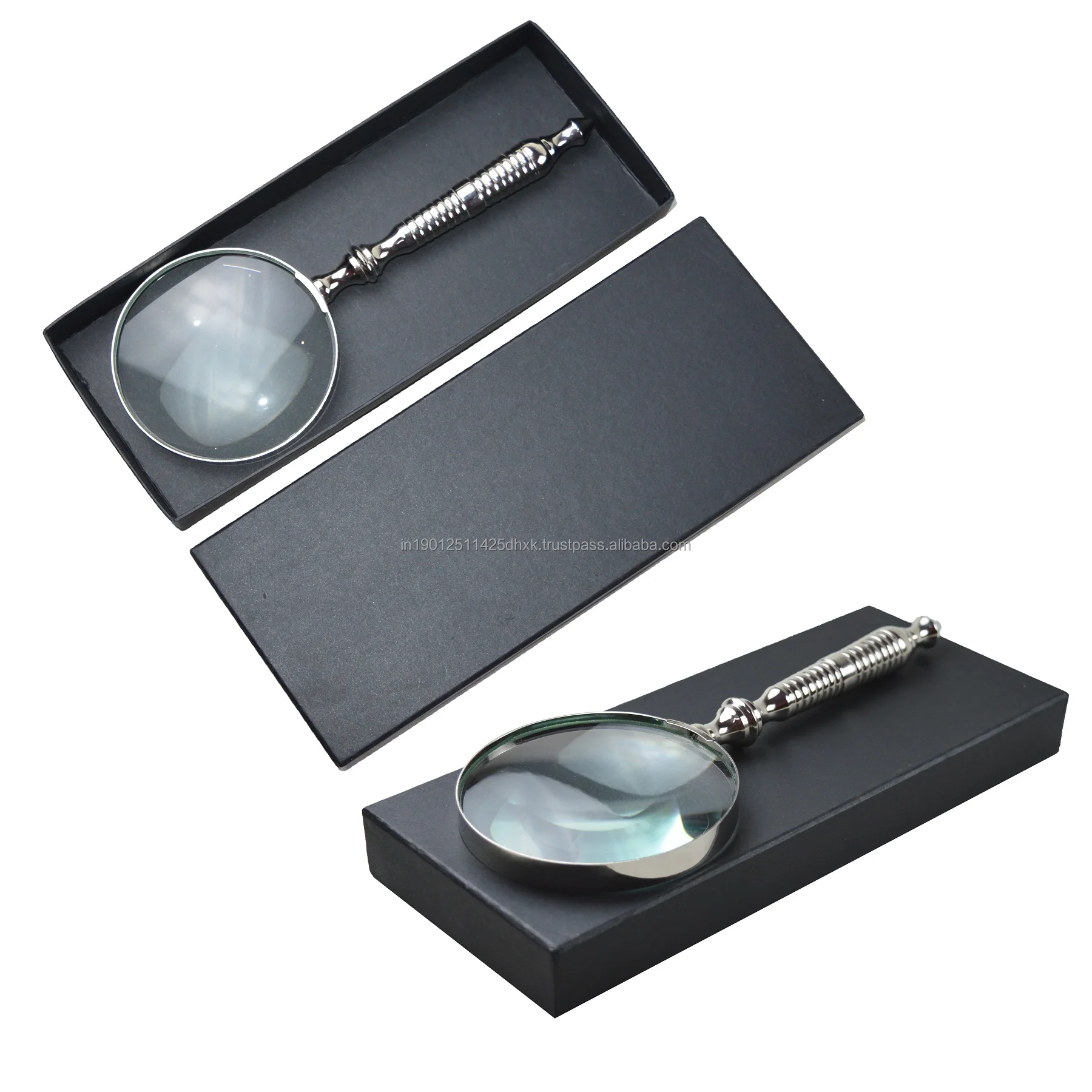 Luxury Silver Magnifying Glass Highly Designs and Plated Finishing Decor Magnifier Glass for Book Reading Map Guide Design