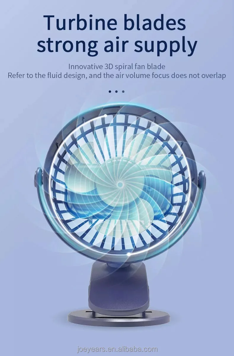 Newest Mini Desktop Fan, Portable, USB, 1200mAh, Cordless - detail 14