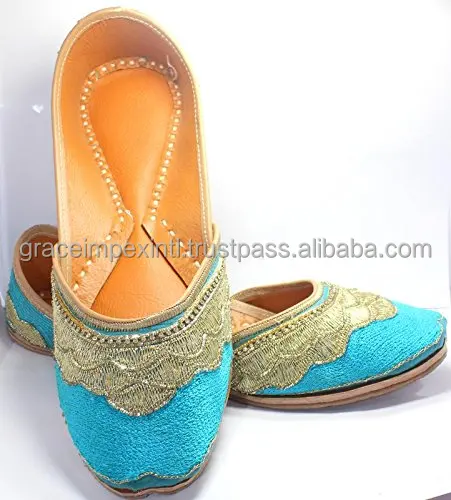 Chaussures Plates Khussa Pour Femme - Style Ethnique Multicolore - Taille US 11 - Neuf Sans Boîte