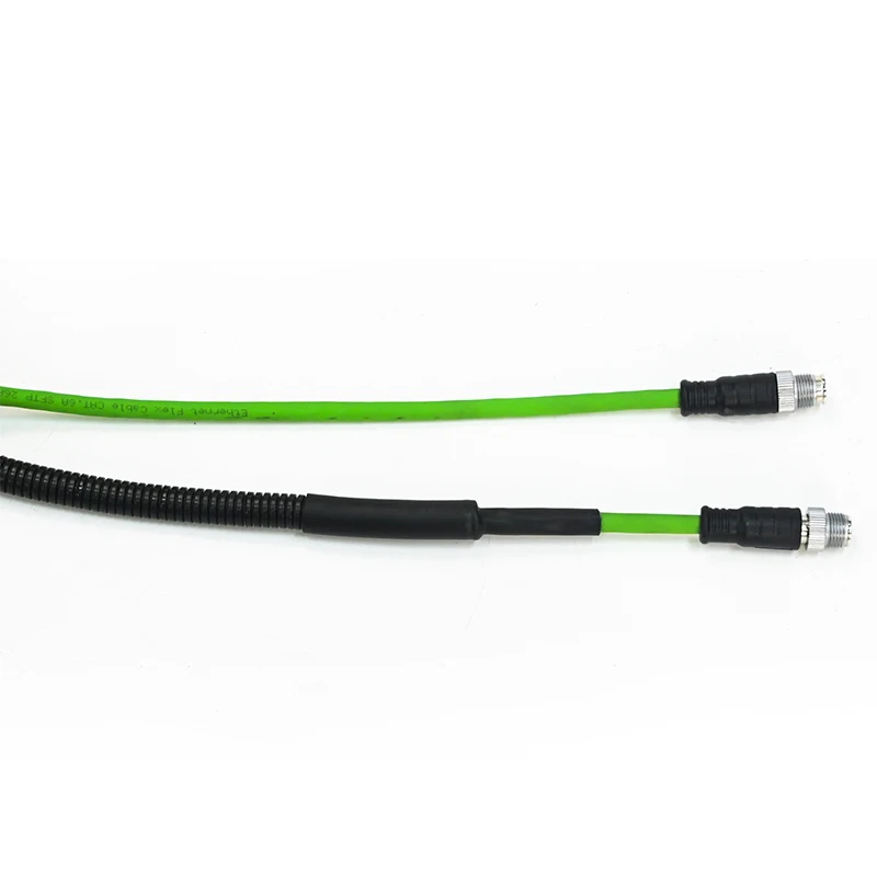 Factory OEM CAT5E 4Pin 8Pin M12 Ethernet Network Cables SFTP M12 Industrial Cable with Corrugated Pipe