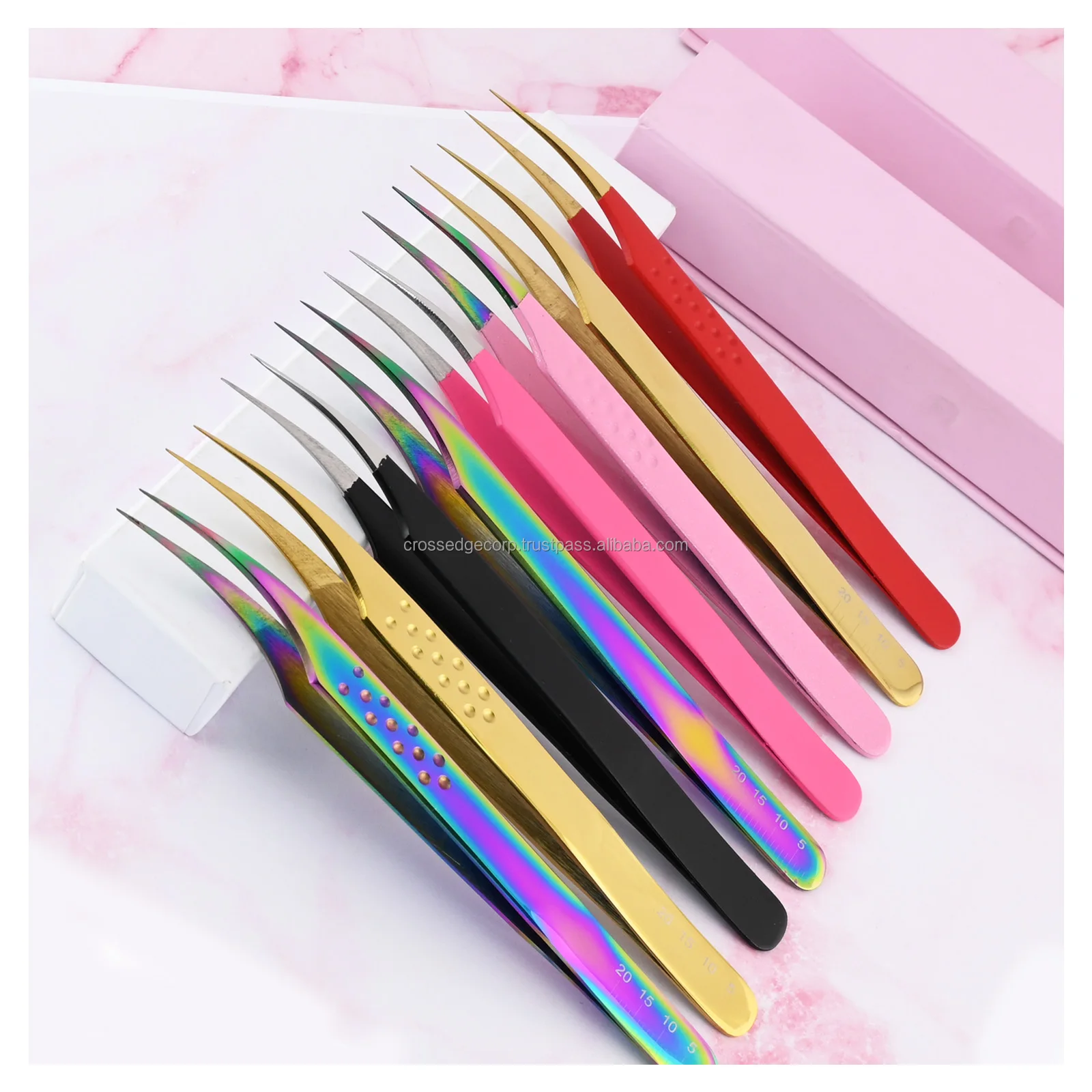 Hot Sale Isolation Tweezers Eyelash Extensions Fiber Tip Sharp Fine ...