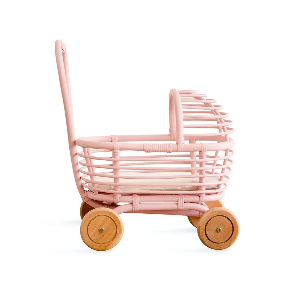 手作り格安ラタン製人形用ベビーカー、子供のおもちゃ、ベストセラー