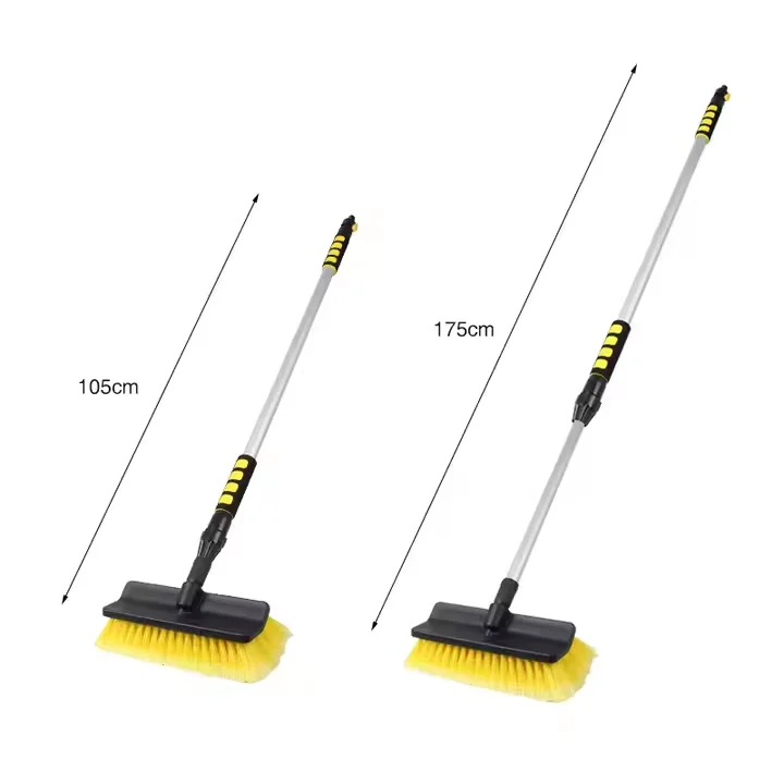 Soft Bristles Telescopic Flow Through Car Wash Brush EVA Material Cleaning Tool for Truck Boat Car Detailing