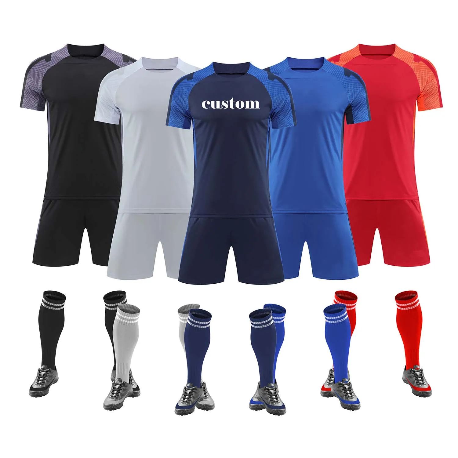 Sale Custom Sublimation Breathable Soccer Jerseys Uniforms Adult Training Sports Wear 100% Polyester High Quality