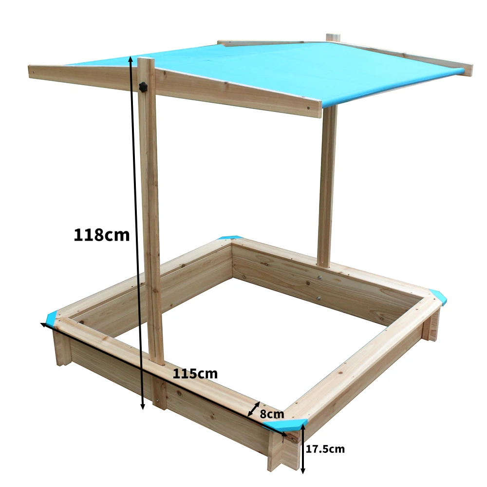 Natural Color Sandbox 2 Kids 1 Large Sandbox Wooden for Kids Role Sand Box Wholesale Sand Pit