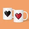 Grid love color-changing ceramic cup
