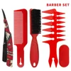 Red Plastic Hair Comb Set