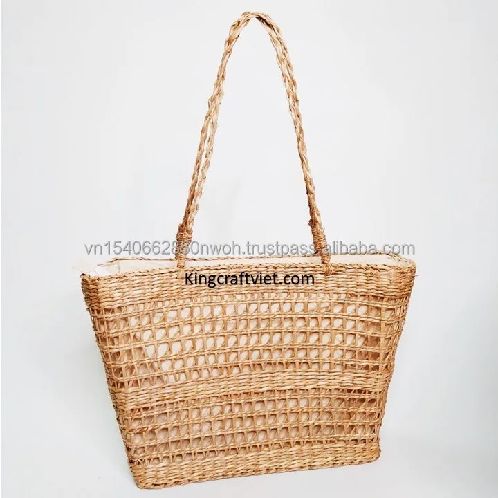 Sac à Main En Paille Coloré Fait Main Au Mexique - Style Plage Bohème - Taille Moyenne