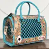 Turquoise & Black Checkered
