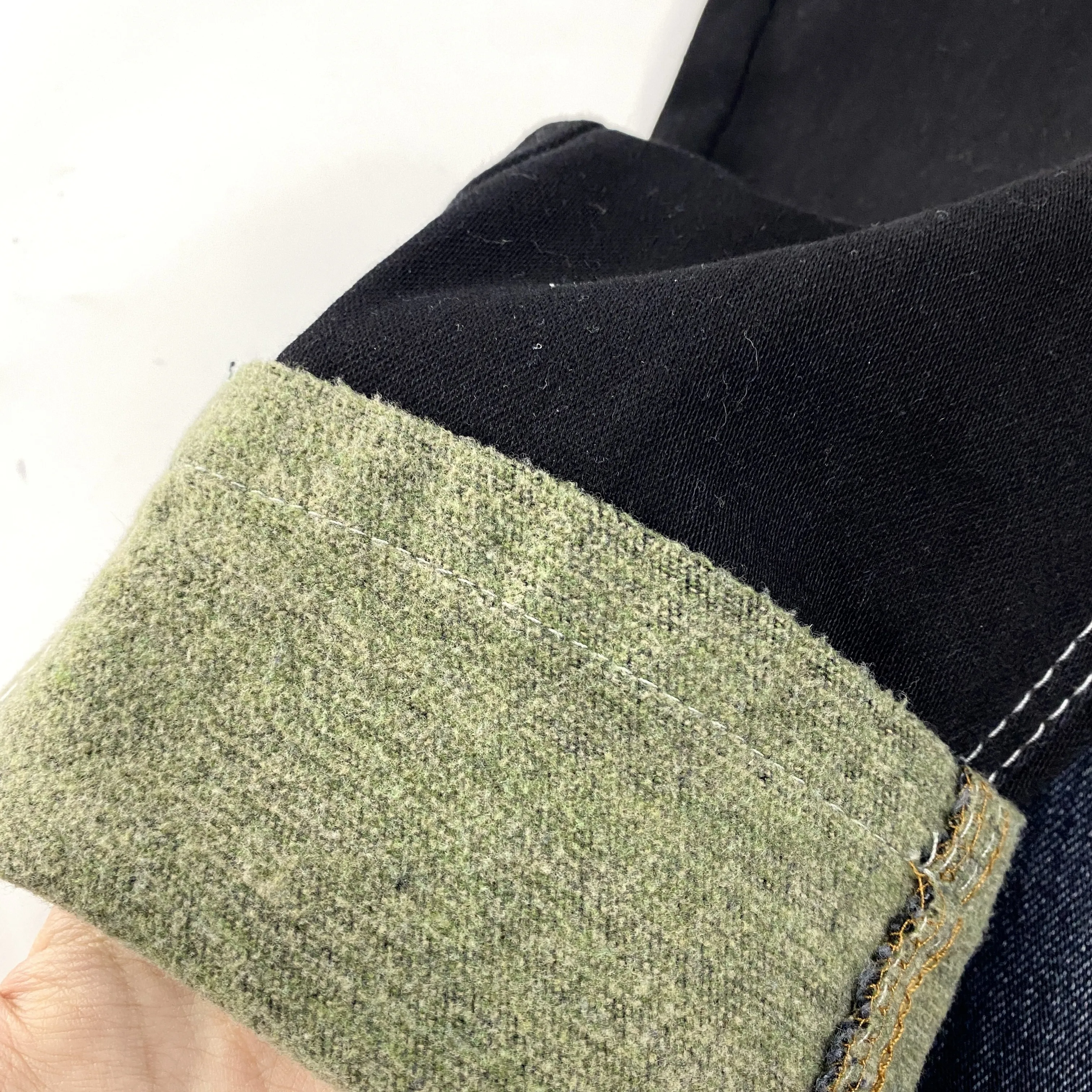Soft Denim Fabric Persian Blue Back 10S Double Layer 60 Cotton 38 Poly 2 Spandex Stripe Denim Fabric