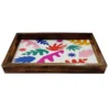 Madera Natural con Estampado Multicolor