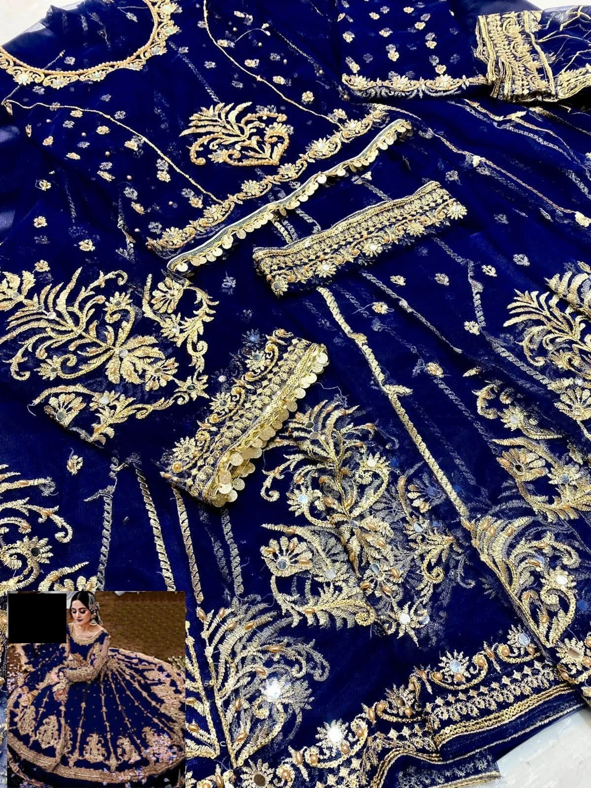 パキスタンドレス インドパキスタン最新フルヘビー刺繍ネットロングフロックホット
