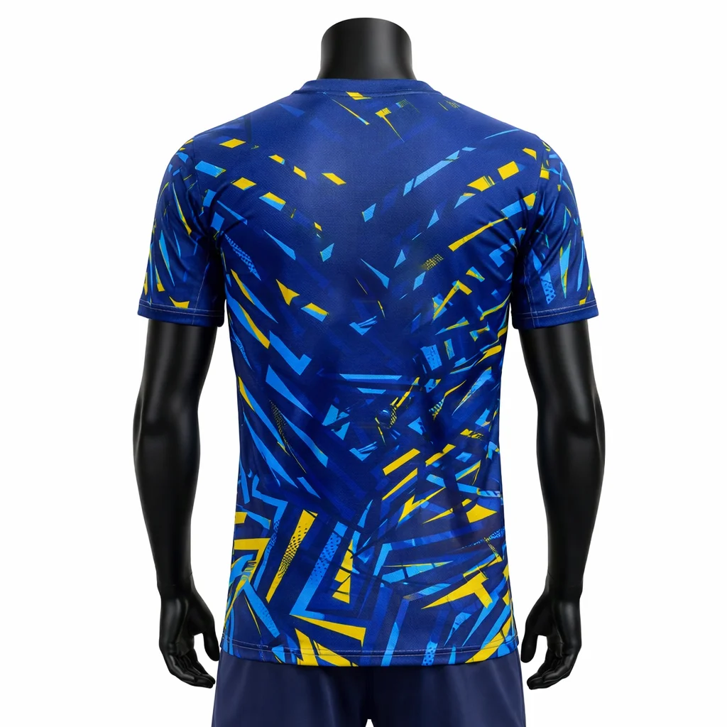 OEM ODm Soccer Kit Customizable V- Neck Short Sleeve Solid Pattern Soccer Jerseys Polyester Quick-dry Heat-transfer Printing