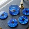 Deep blue epoxy table decor