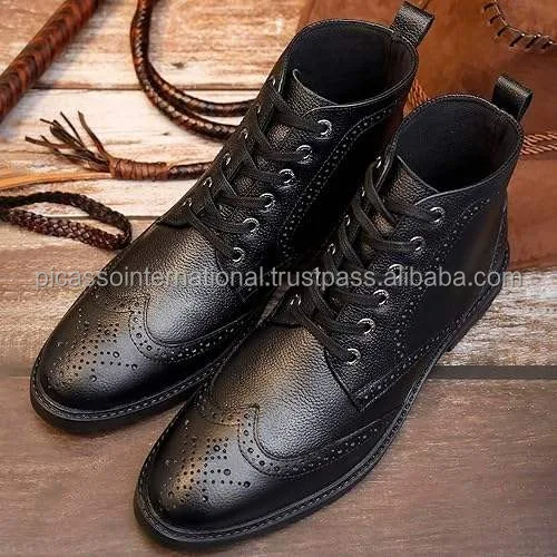 Best Buy Bulk Quantity Eye Catching Design Standard Quality Best Selling Casual Wear OEM Wholesale Shoes Genuine Leather Boots