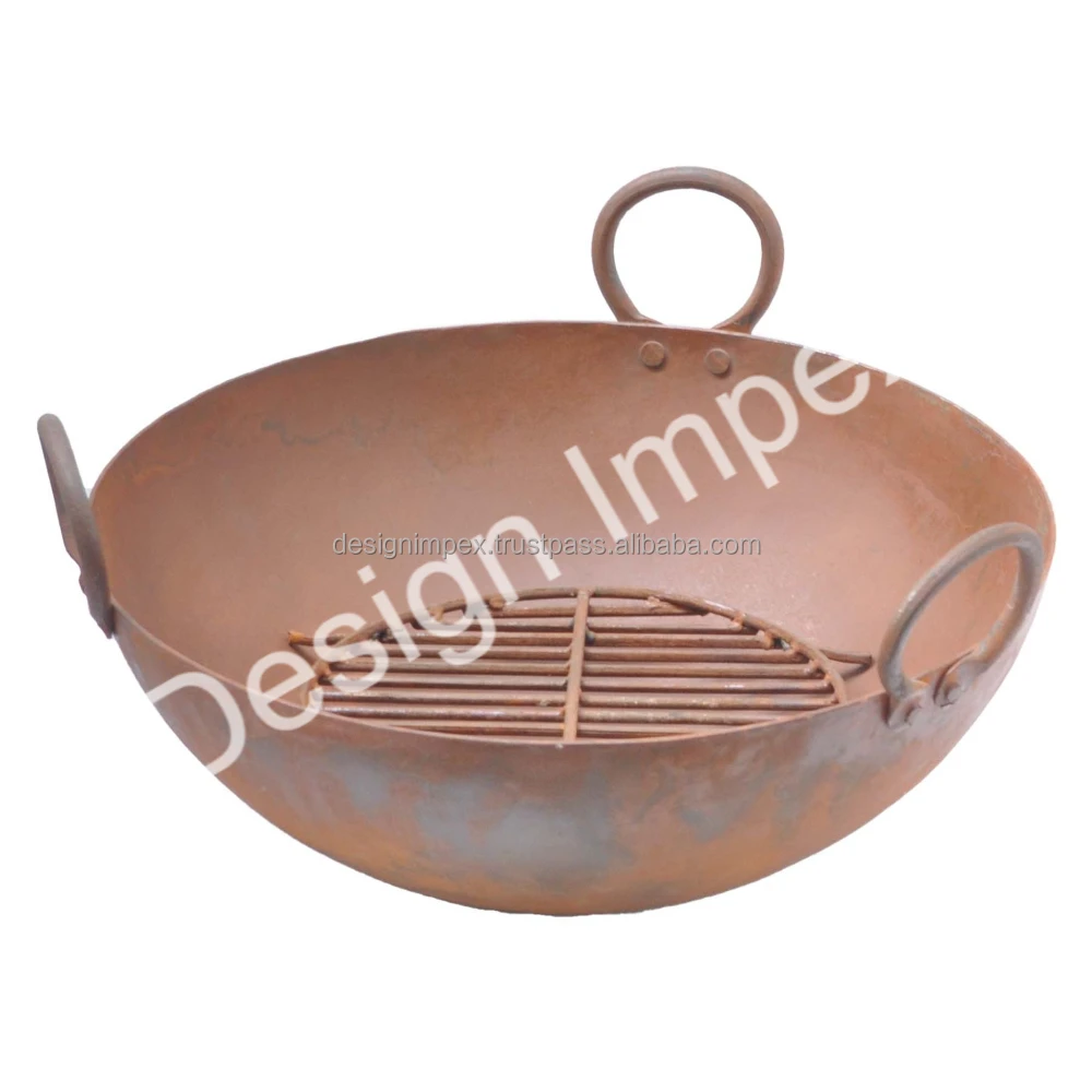 Free Standing Iron Kadai Stand For Wedding Restaurants Hotels Kitchen