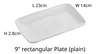 9-inch rectangular Plate (plain)