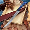Damascus Steel & Blue Wood