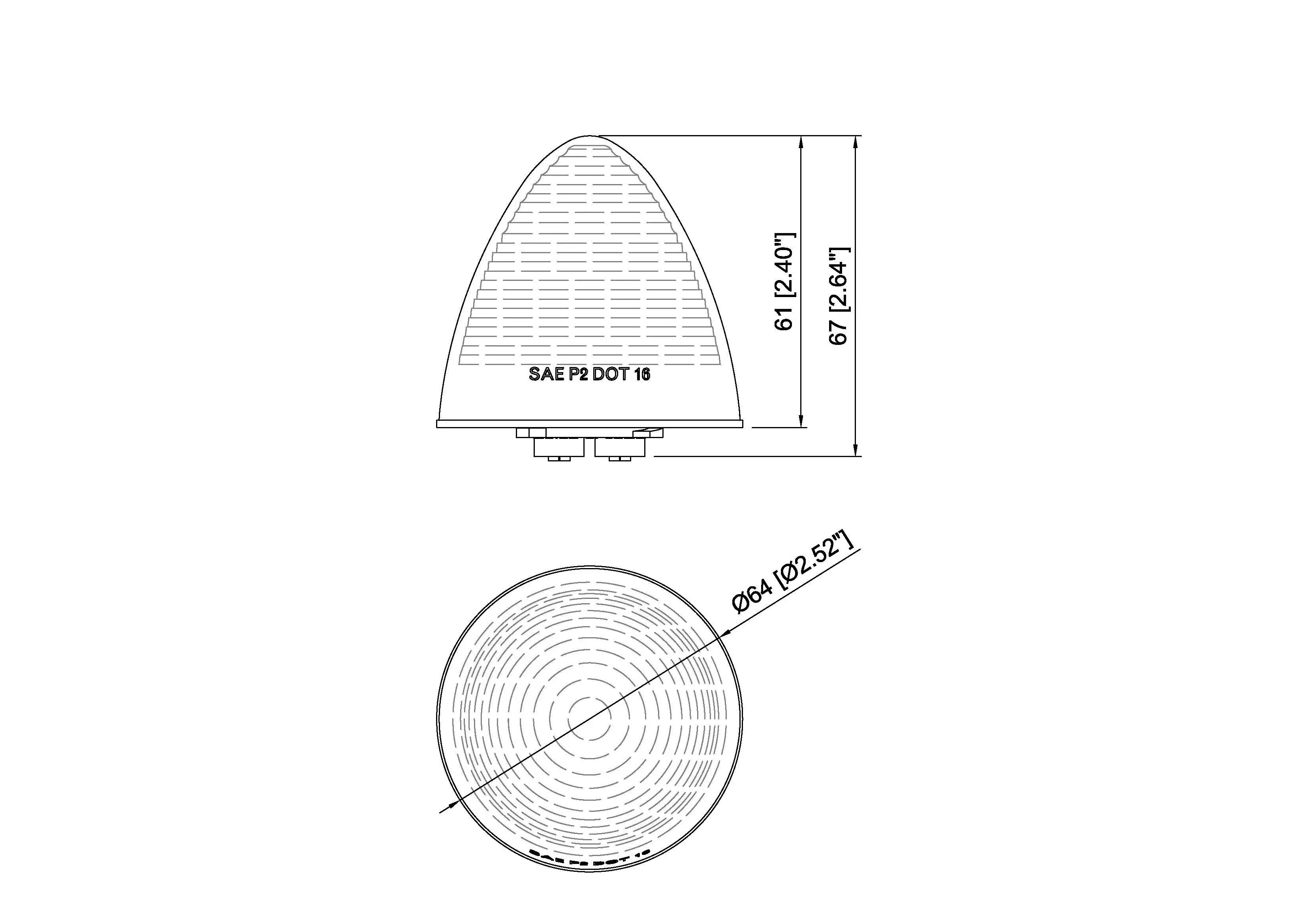 2 Inch LED Beehive Marker and Clearance Lamp for Truck