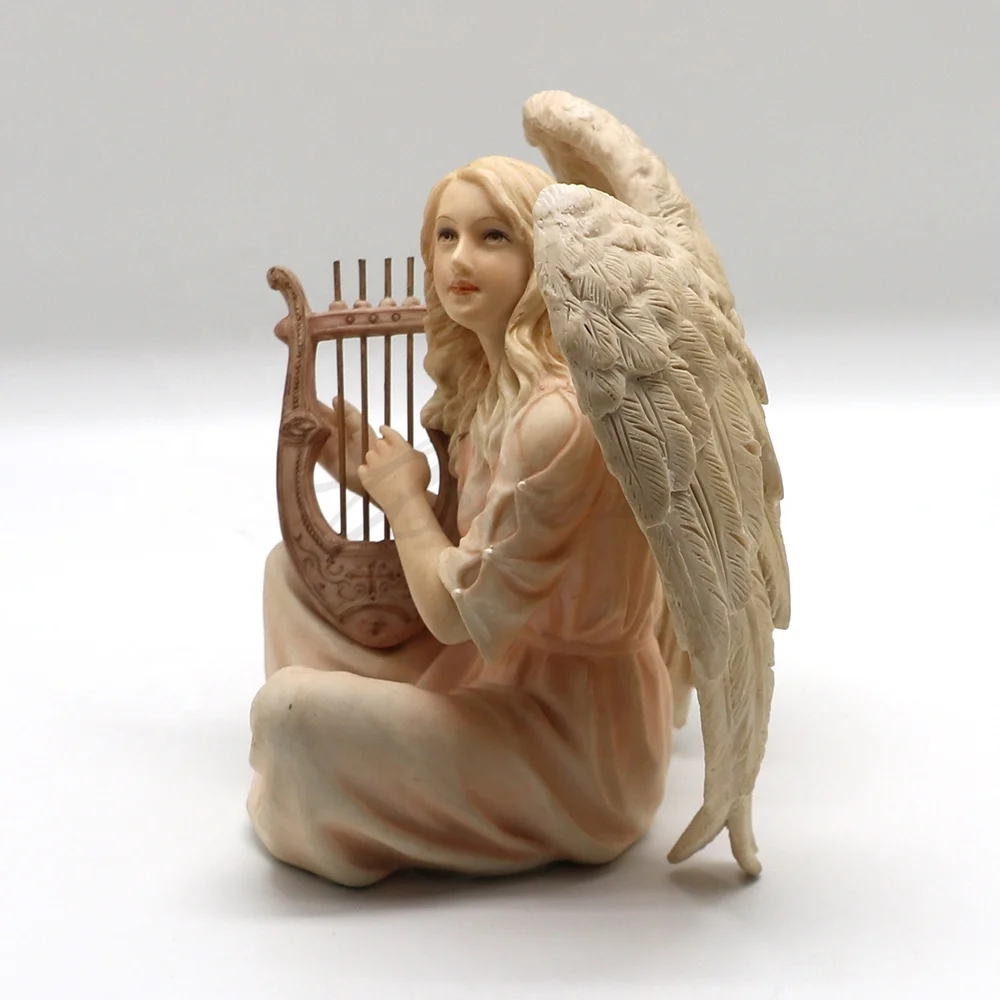 VERONESE дизайн-Ангел сидящий с LYRE-цвет окрашенная отделка